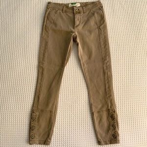 Anthropologie Brown Button Utility Pants
